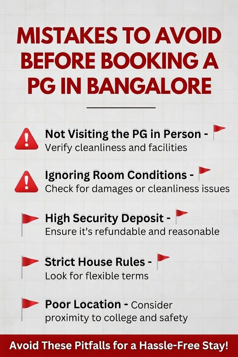 Mistakes to Avoid Before Booking a PG
